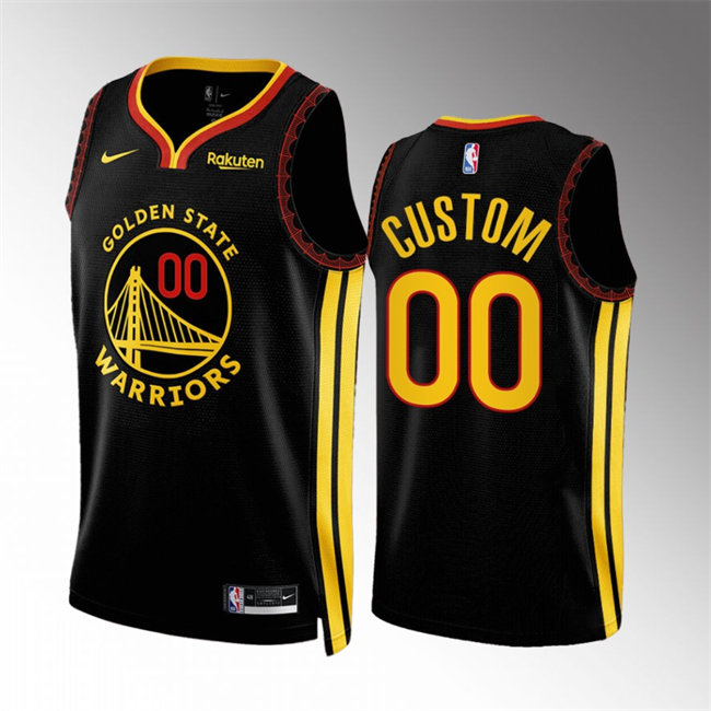 Men's Golden State Warriors Active Player Custom Black 2023/24 City Edition Stitched Basketball Jersey